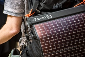 LightSaver Max Portable Solar Charger on a backpack-1