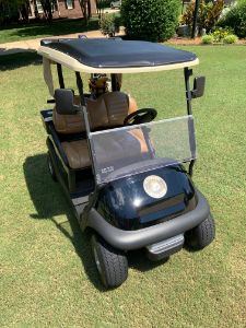 165W PowerDrive Golf Car Solar Panel on a black golf cart