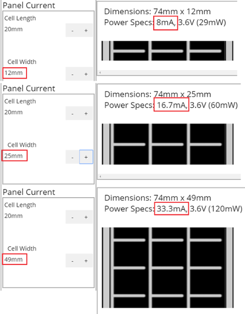 solar cell width