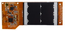 flexible reference design with a solar panel connected with conductive epoxy
