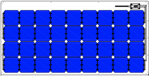 120W GEM Car Solar Panel Drawing