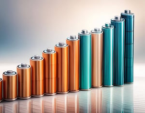 Series of batteries getting incrementally larger