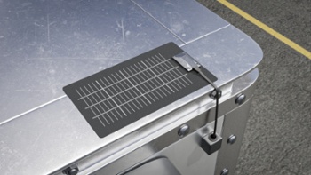 Small solar panel supporting a telematics system