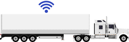 Truck with trailer and telematics system