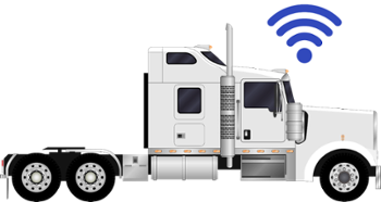 Truck without trailer with a telematics system