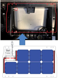 24W Thermoking Christensen Soltronix Solar Panel Installation Graphic