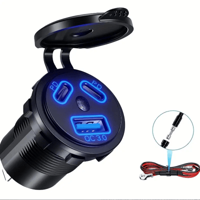 12V to USB-C Power Delivery adapter.